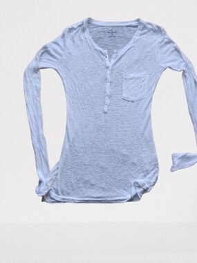 NWT Rails White Long Sleeve Henley Shirt with Pocket Made in USA Size Small